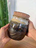 30 Large Moody Bronze Wave Cork Jar