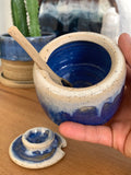 33 Ocean Love Salt/Sugar Jar with Carved Clay Spoon