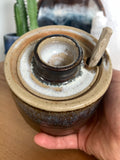 35 Moody Bronze Salt/Sugar Jar with Carved Clay Spoon
